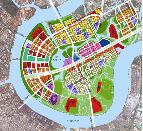 Bản đồ quy hoạch khu đô thị Thủ Thiêm